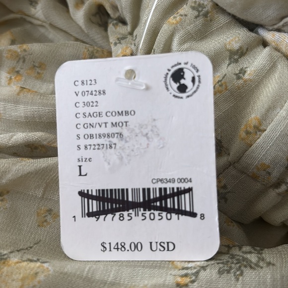 SALE! Free People Emmaline Tiered Pull-On Pants in Sage Combo NWT L SOLD OUT! - Picture 6 of 6